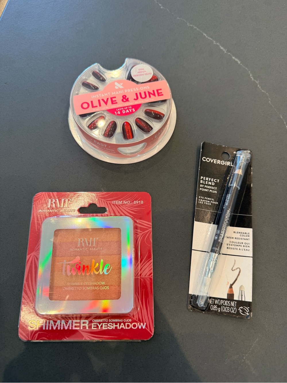 Olive and June Red cat eye press on nails